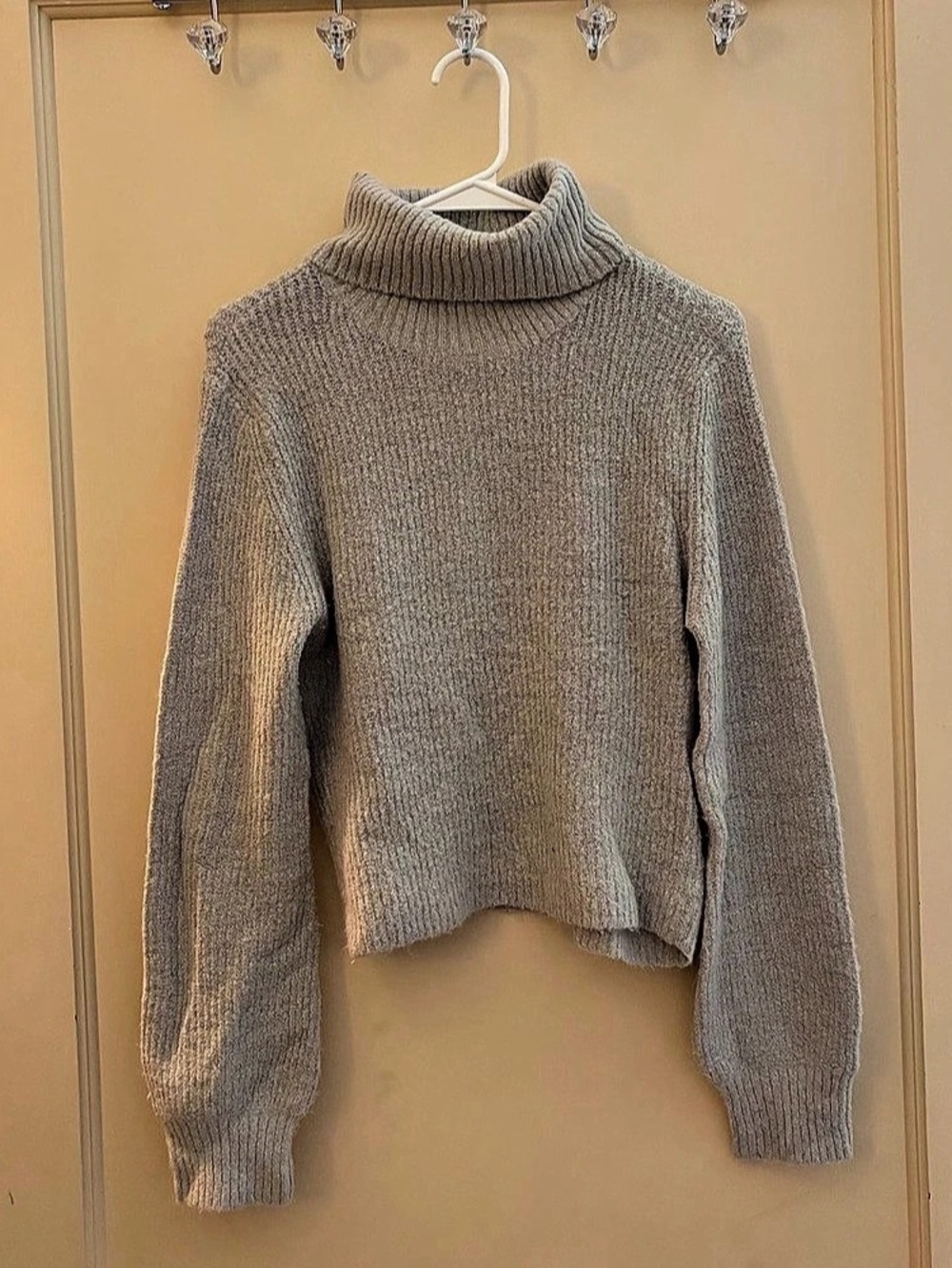 Garage Spongy Cropped Turtleneck Gray Medium